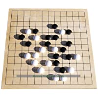 Go Masters - Entry-Level Go Set - Dual Sided Wooden Board (13x13 and 9x9)- Plastic Stones